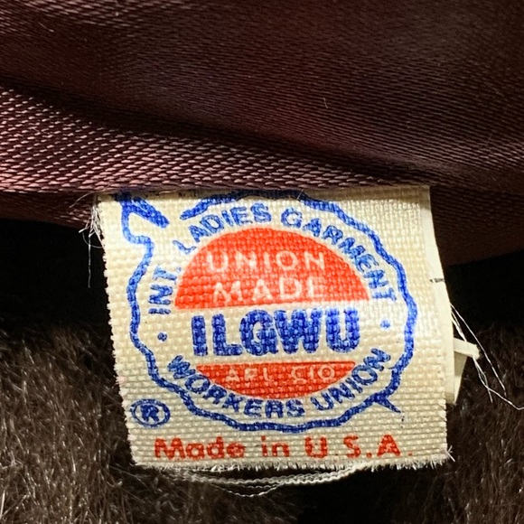 VTG Avec Tu Faux Fur Borg Textile Short Waist Brown Teddy Bear Coat ILGWU USA L - Picture 15 of 16